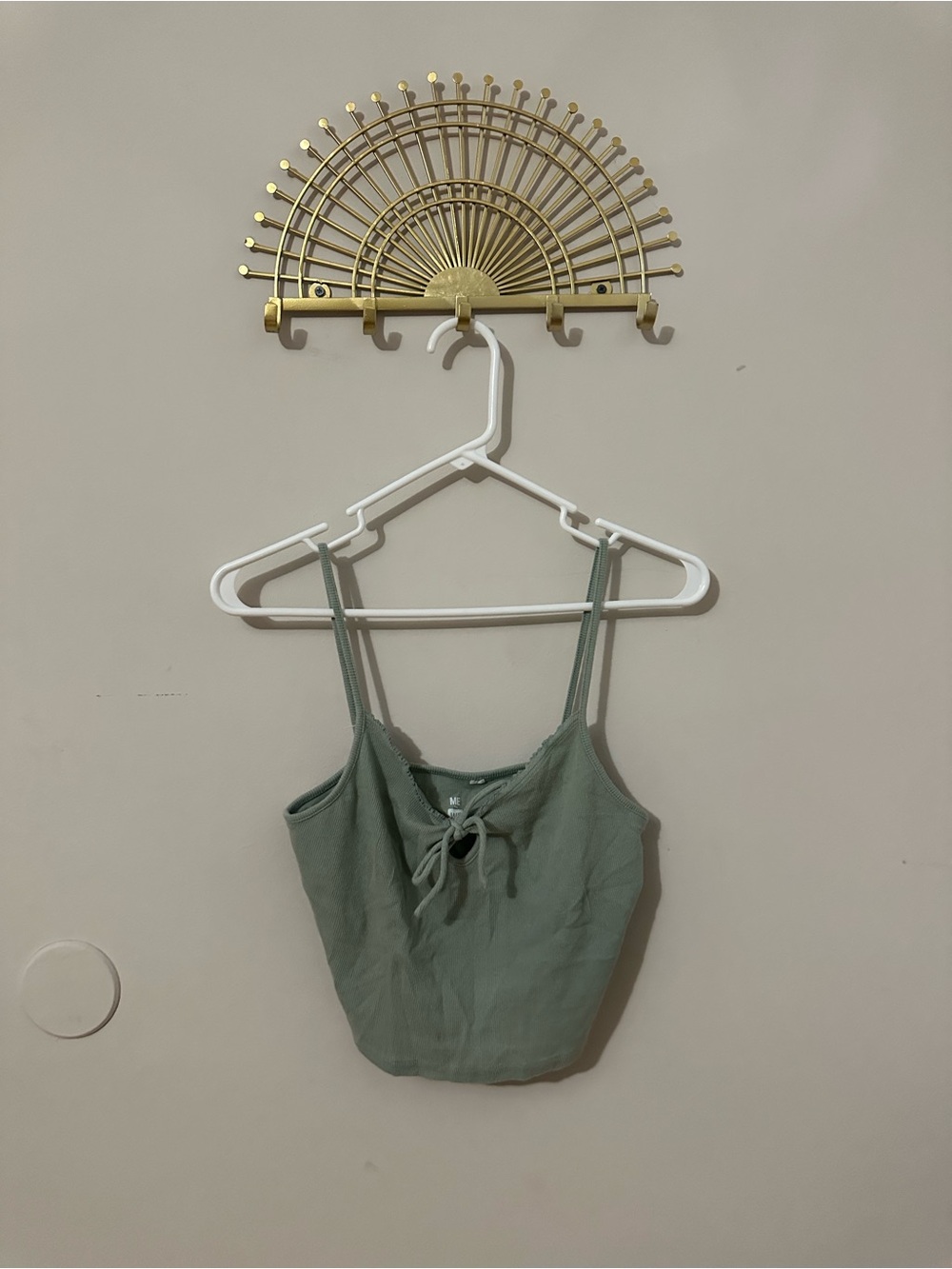 PacSun Sage Green Tie-Front Crop Top